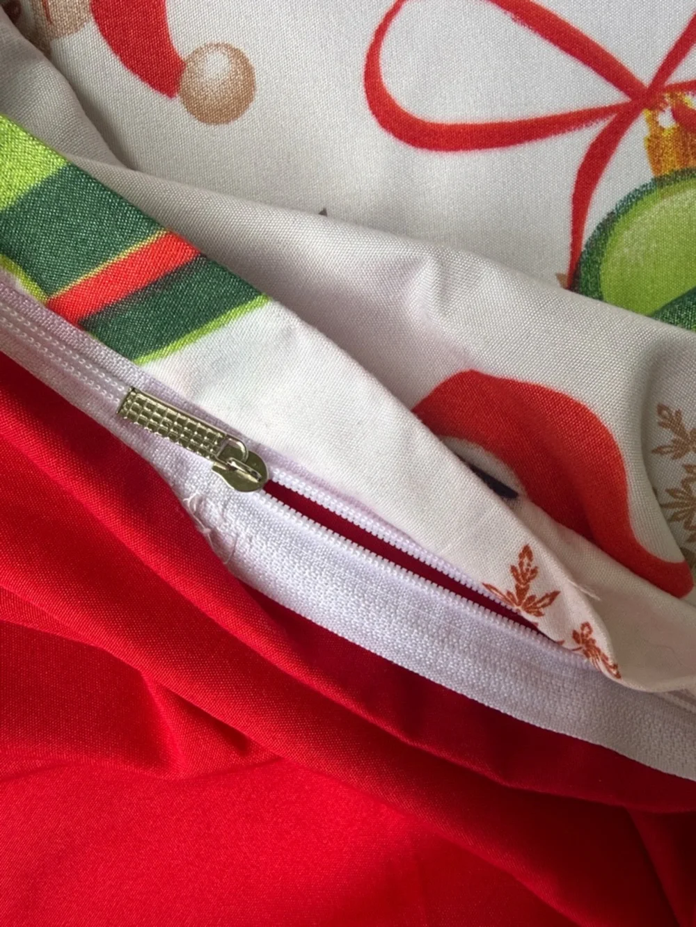 Christmas Santa & Reindeer Holiday Duvet Cover Set - Red & White